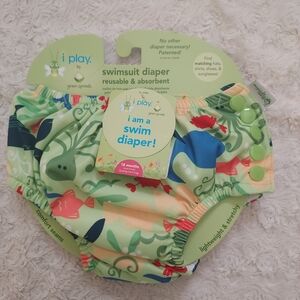 i play. by Green Sprouts Multicolor Swim Diaper Green & Blue Accents Pool Beach